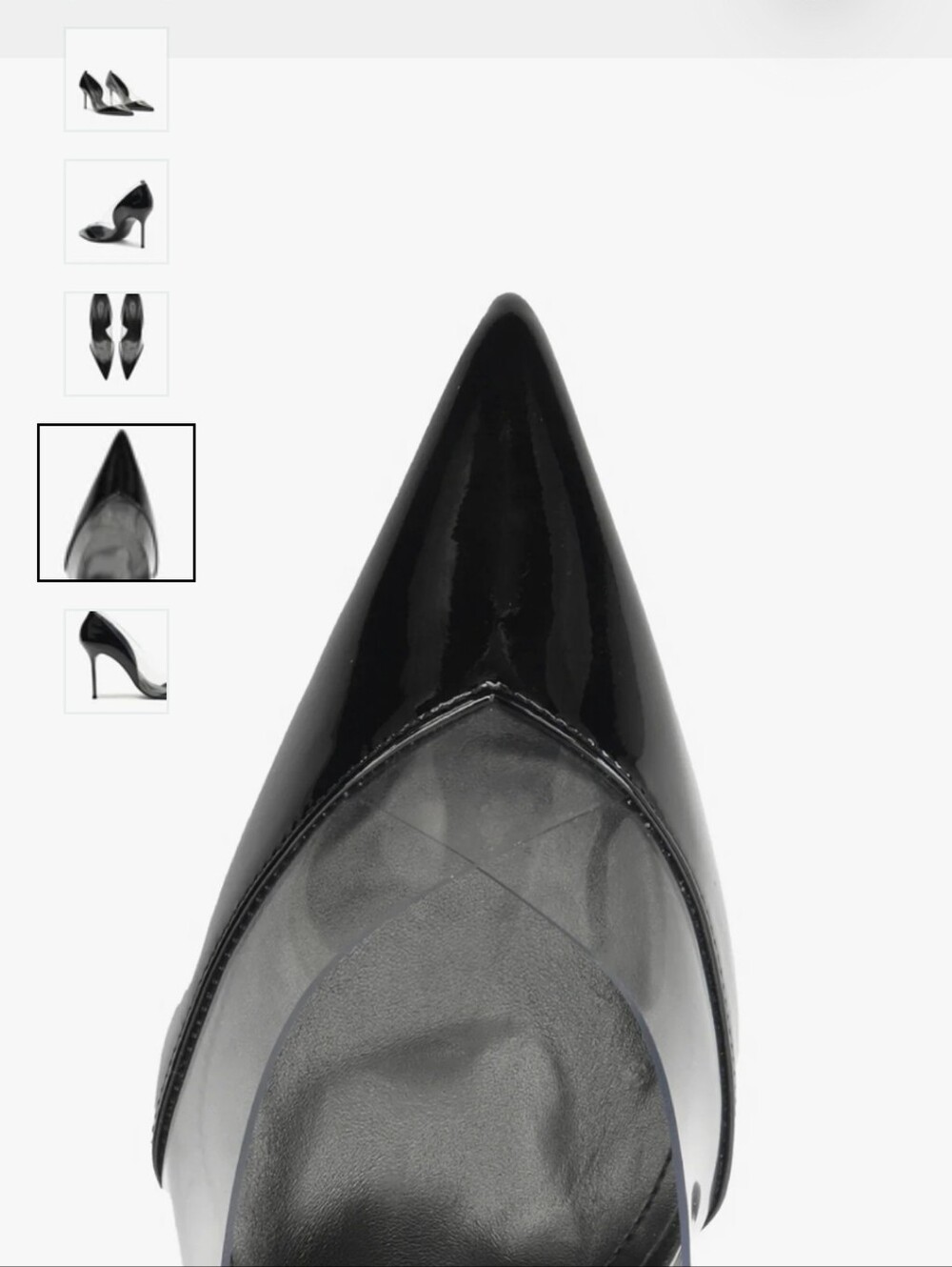 SCHUTZ Andie Black Patent Pointed-Toe Clear Panel Stiletto Heels Size 11/12 NWOT - Picture 6 of 10